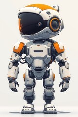 Poster - High-tech robot with advanced design and orange and white color