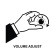 © momoforsale - Volume adjust icon.Hand turning volume knob isolated on background vector illustration.