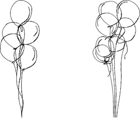 Leinwandbilder - Simple holiday object element with continuous one-line drawing.