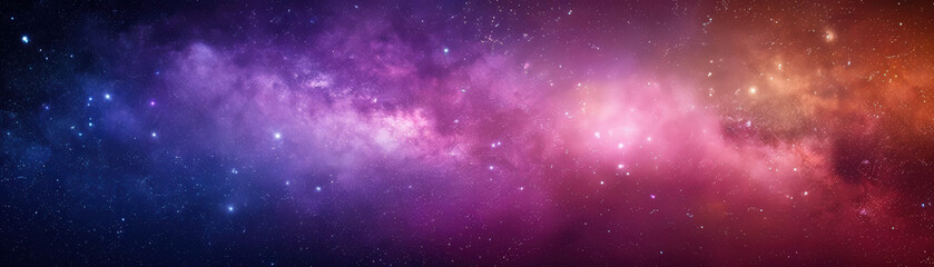 Wall Mural - stunning panoramic view of a vibrant, colorful galaxy in deep space, with countless stars and cosmic