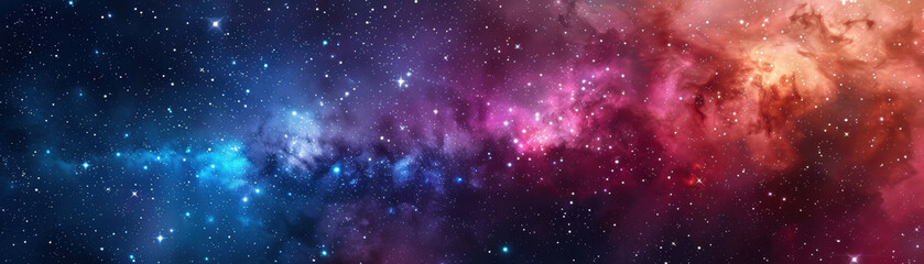 Wall Mural - Stunning view of a colorful galaxy in outer space, featuring vibrant stars and nebulae, highlighting the beauty and mystery of the universe.