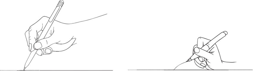 Poster - The handwriting on a line art illustration can be seen as continuous line art by using a pen