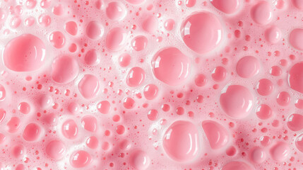 Poster - A close-up view of pink bubbles forming a vivid and textured pattern. Perfect for backgrounds, design projects, and creative uses.