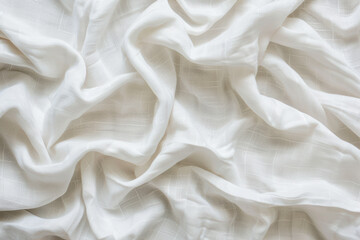 Poster - soft, flowing white fabric with delicate texture, ideal for backgrounds, fashion, and design concept