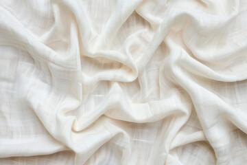 Poster - elegant draped white fabric with soft folds creates a beautiful and delicate texture perfect for bac