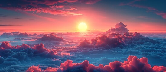 Sticker - Sunset Above the Clouds