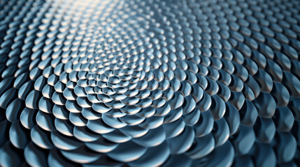Poster - Macro close-up of abstract metallic ripple pattern with concentric circles and reflective surfaces creating a mesmerizing and futuristic texture.