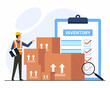© Heena_Rajput - worker is checking goods and stock supply and making notes inventory management