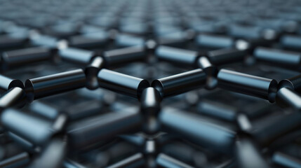 Poster - Close-up of a nanomaterial structure with a hexagonal pattern showcasing advanced molecular design and innovative material science technology.
