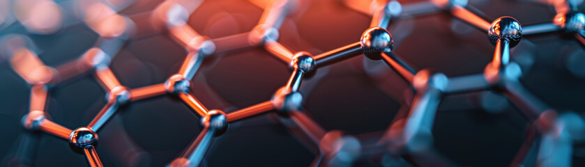 Poster - Close-up view of a graphene molecule structure, demonstrating advanced nanotechnology and futuristic materials science. High resolution, scientific concept.