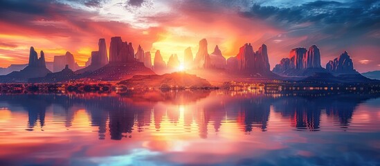 Wall Mural - Sunset Over the City of Towers