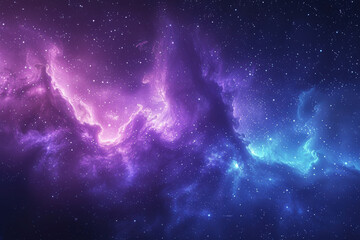 Wall Mural - A vibrant cosmic nebula in shades of purple and blue, showcasing the stunning beauty of outer space with stars scattered in the background.