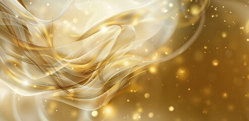 Abstract golden christmas background with bokeh