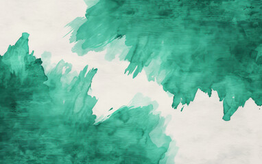 Poster - Abstract green watercolor art featuring vibrant brush strokes and flowing textures, perfect for creative backgrounds or artistic projects.
