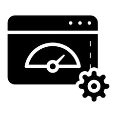 Sticker - website configuration optimization glyph icon