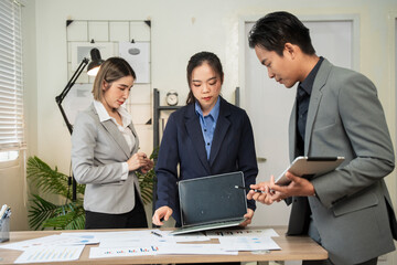 Asia business meeting   consultations of business people in the company's meeting room. 