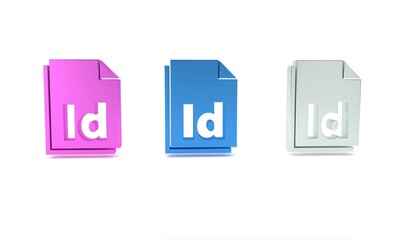 Poster - Colorful ID File document icon isolated on white background. Minimalism concept. 3D render illustration