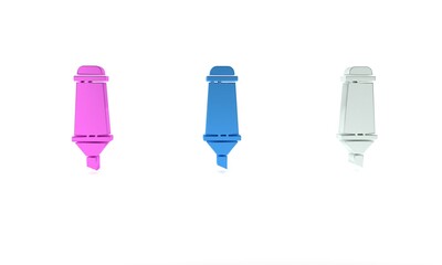 Poster - Colorful Marker pen icon isolated on white background. Minimalism concept. 3D render illustration