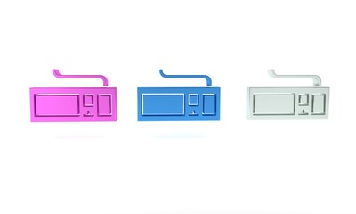 Poster - colorful computer keyboard icon isolated on white background. pc component sign. minimalism concept.