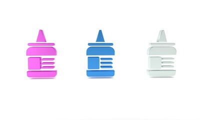 Poster - Colorful Glue icon isolated on white background. Minimalism concept. 3D render illustration