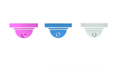 Poster - Colorful Motion sensor icon isolated on white background. Minimalism concept. 3D render illustration