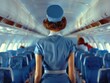 © MK - Airline attendant in blue uniform