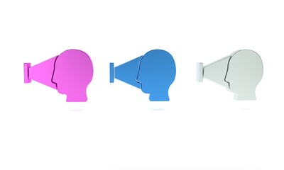 Poster - Colorful Face recognition icon isolated on white background. Face identification scanner icon. Facial id. Cyber security concept. Minimalism concept. 3D render illustration