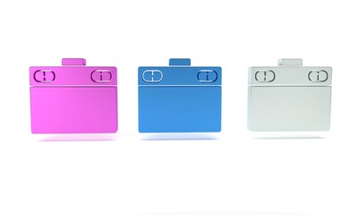 Poster - Colorful Graphic tablet icon isolated on white background. Minimalism concept. 3D render illustration