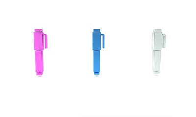Poster - Colorful Pen icon isolated on white background. Minimalism concept. 3D render illustration