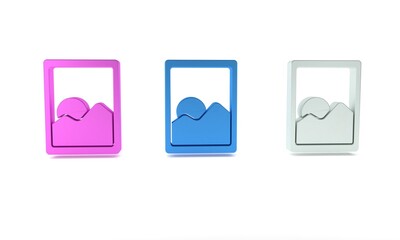 Poster - Colorful Graphic tablet icon isolated on white background. Minimalism concept. 3D render illustration