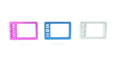 Poster - Colorful Graphic tablet icon isolated on white background. Minimalism concept. 3D render illustration