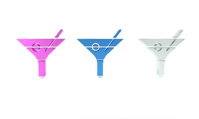 Sticker - Colorful Martini glass icon isolated on white background. Cocktail icon. Wine glass icon. Minimalism concept. 3D render illustration