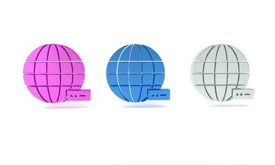 Aufkleber - colorful global technology or social network icon isolated on white background. minimalism concept. 
