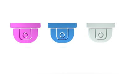 Poster - Colorful Motion sensor icon isolated on white background. Minimalism concept. 3D render illustration