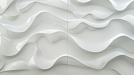 Wall Mural - Abstract White Wavy Surface.