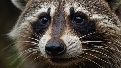 Poster - Close-up oil painting of a raccoon's muzzle