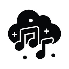 Wall Mural - Music notes with cloud denoting concept icon of music app, cloud music vector design