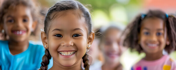 Sticker - Volunteers tutoring children at an after-school program, educational and supportive environment, community service, copy space for text.