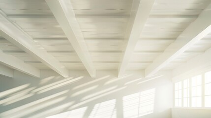 Poster - Serene White Painted Ceiling with Soft Light for Minimalist Background