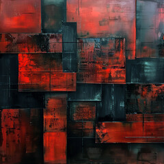 Poster - A colorful painting with squares of different colors. The painting is abstract and has a lot of texture. The colors are bright and bold, and the painting seems to be about the beauty of diversity