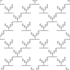 Wall Mural - Hammer Candlestick chart vector linear seamless pattern