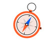 © Esgoty - Hand drawn cute cartoon illustration of compass. Flat vector direction choice in doodle. Business planning icon. Navigation guide. Strategy solution. Way decision. Searching for opportunity. Isolated.