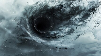 Poster - A black hole with a swirling vortex of dust and debris