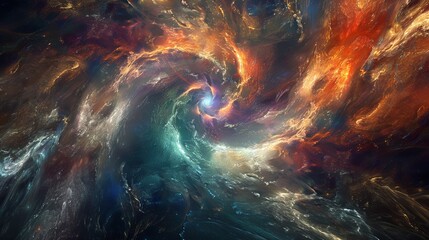 Wall Mural - abstract cosmic nebula with bright stars