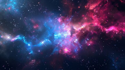Wall Mural - abstract cosmic nebula with bright stars