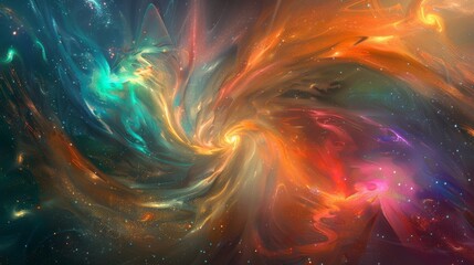 Wall Mural - abstract cosmic nebula with bright stars