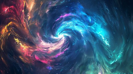 Wall Mural - abstract cosmic nebula with bright stars