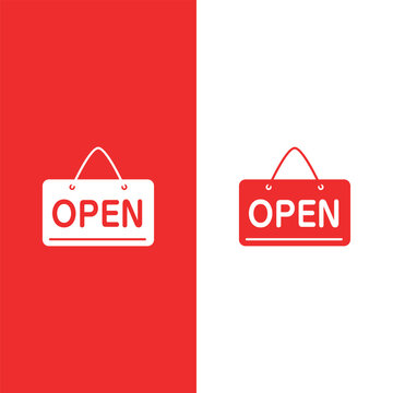 Open and sign vector design illustration isolated on white background Free Vector
