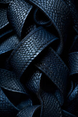 Poster - minimalist depiction of complex denim lines with highlighted seams intertwining, representing unity 