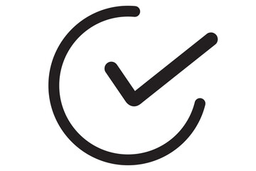 Wall Mural - check mark icon line isolated on white background. black flat thin icon on modern outline style. lin